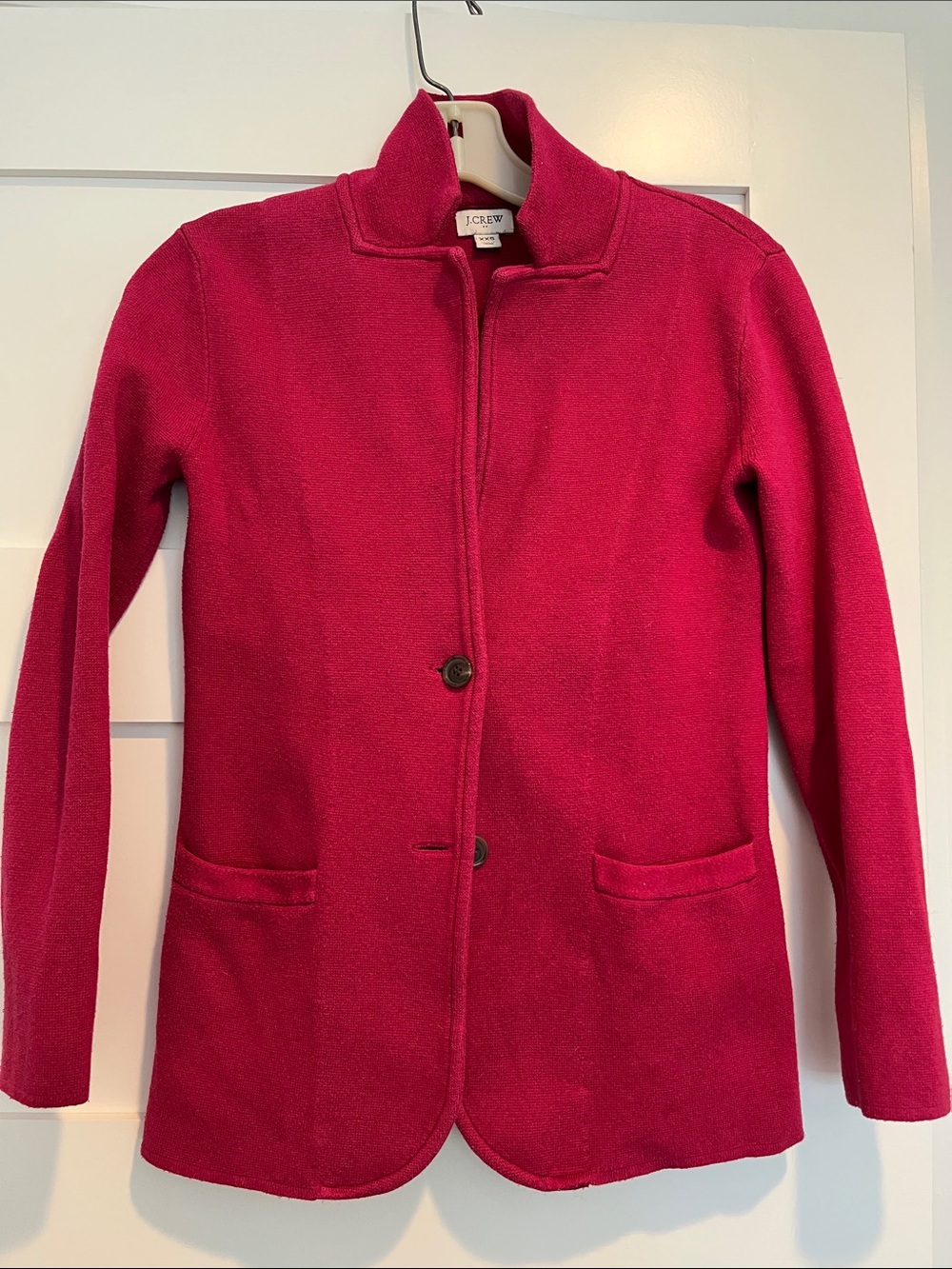 J. Crew Women's Bright Pink Button Front Blazer Jacket